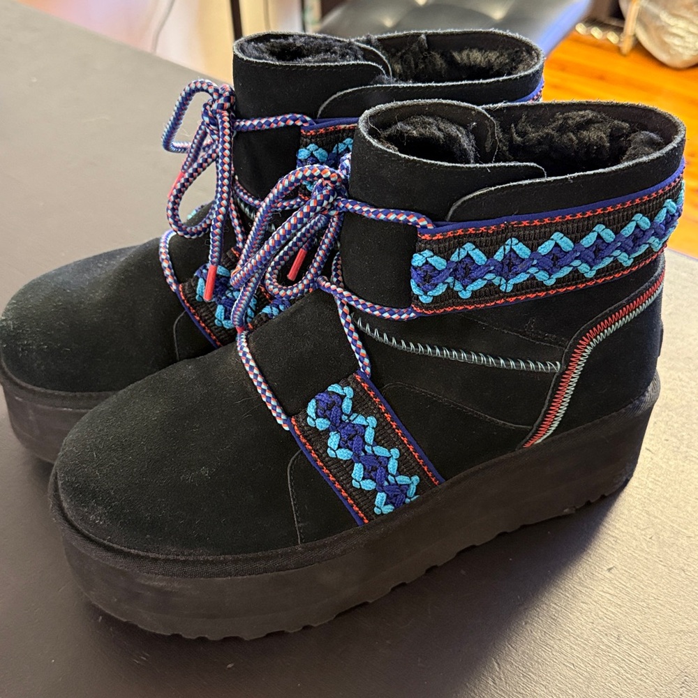 Ugg Classic Mini Ii Braid Platform Black Boots - image 1